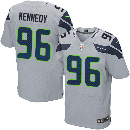 Men's Elite Cortez Kennedy Nike Jersey Grey Alternate - #96 NFL Seattle Seahawks